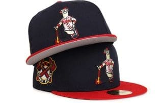 Atlanta Braves Blooper Mascot Black Red 59Fifty Fitted Hat by MLB x New Era
