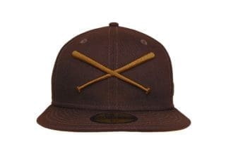 Crossed Bats Logo Burnt Wood 59Fifty Fitted Hat by JustFitteds x New Era