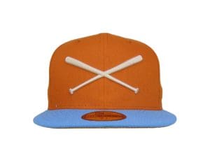Crossed Bats Logo Orange Sky 59Fifty Fitted Hat by JustFitteds x New Era