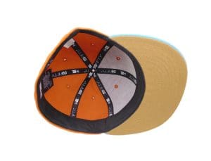 Crossed Bats Logo Orange Sky 59Fifty Fitted Hat by JustFitteds x New Era Bottom