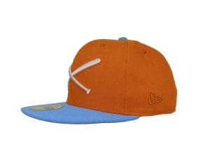 Crossed Bats Logo Orange Sky 59Fifty Fitted Hat by JustFitteds x New Era Side