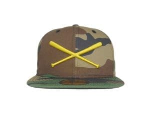 Crossed Bats Logo Woodland Camo 59Fifty Fitted Hat by JustFitteds x New Era