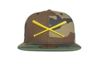 Crossed Bats Logo Woodland Camo 59Fifty Fitted Hat by JustFitteds x New Era
