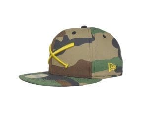 Crossed Bats Logo Woodland Camo 59Fifty Fitted Hat by JustFitteds x New Era Left