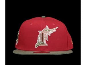 Florida Marlins 1997 World Series Red Gray 59Fifty Fitted Hat by MLB x New Era Front