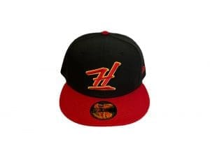Kalai Black Yellow Black Red 59Fifty Fitted Hat by Fitted Hawaii x New Era Red