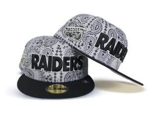 Las Vegas Raiders 1998 NFL Draft Gray Paisley 59Fifty Fitted Hat by NFL x New Era