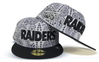 Las Vegas Raiders 1998 NFL Draft Gray Paisley 59Fifty Fitted Hat by NFL x New Era