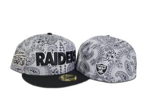 Las Vegas Raiders 1998 NFL Draft Gray Paisley 59Fifty Fitted Hat by NFL x New Era Back