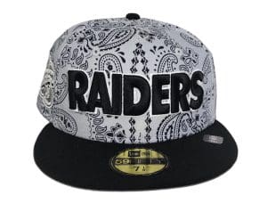 Las Vegas Raiders 1998 NFL Draft Gray Paisley 59Fifty Fitted Hat by NFL x New Era Front