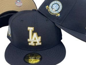 Los Angeles Dodgers Jackie Robinson 50th Anniversary Navy 59Fifty Fitted Hat by MLB x New Era Front