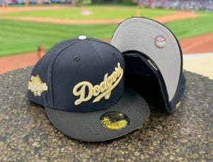 Los Angeles Dodgers Script Navy Black 59Fifty Fitted Hat by MLB x New Era