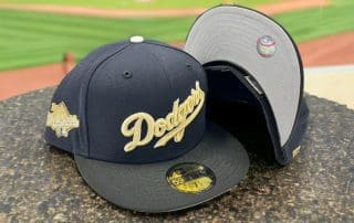 Los Angeles Dodgers Script Navy Black 59Fifty Fitted Hat by MLB x New Era