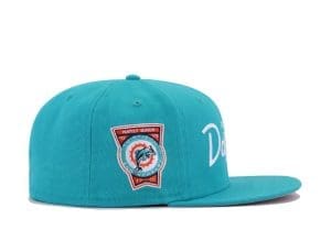 Miami Dolphins Script Teal Breeze 59Fifty Fitted Hat by NFL x New Era Patch