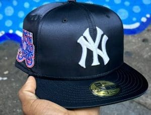 New York Yankees 1975 World Series Navy Blue Satin 59Fifty Fitted Hat by MLB x New Era
