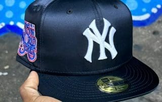 New York Yankees 1975 World Series Navy Blue Satin 59Fifty Fitted Hat by MLB x New Era