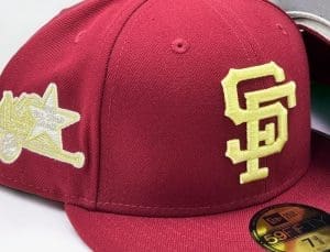 San Francisco Giants Maroon Gold 59Fifty Fitted Hat by MLB x New Era Front