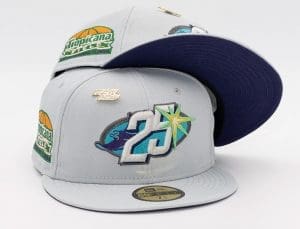 Tampa Bay Rays 25th Anniversary Tropicana Field Snow Grey 59Fifty Fitted Hat by MLB x New Era