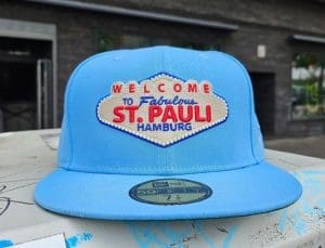 Welcome To St. Pauli Light Blue 59Fifty Fitted Hat by JustFitteds x New Era