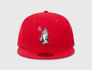 6 God 59Fifty Fitted Hat by OVO x New Era Red