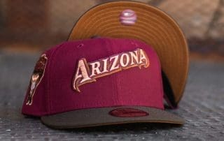 Arizona Diamondbacks 1998 Inaugural Burgundy Mocha 59Fifty Fitted Hat by MLB x New Era