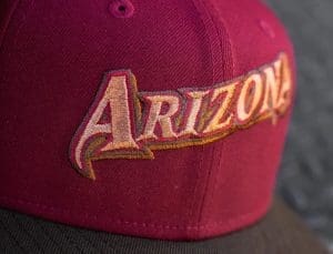 Arizona Diamondbacks 1998 Inaugural Burgundy Mocha 59Fifty Fitted Hat by MLB x New Era Front