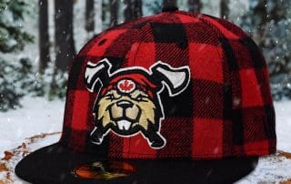 Beaverjax Double Axes Red Buffalo Plaid Black 59Fifty Fitted Hat by Noble North x New Era