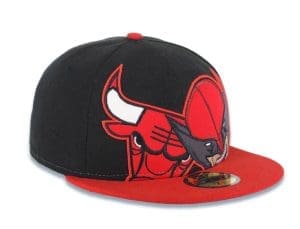 Chicago Bulls Wolverine Black Red 59Fifty Fitted Hat by NBA x New Era Right