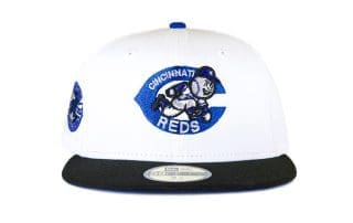 Cincinnati Reds White Black Blue 59Fifty Fitted Hat by MLB x New Era