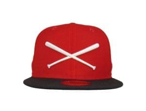 Crossed Bats Logo Black Red 59Fifty Fitted Hat by JustFitteds x New Era