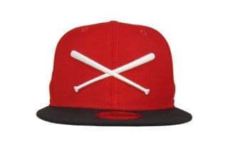 Crossed Bats Logo Black Red 59Fifty Fitted Hat by JustFitteds x New Era