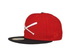 Crossed Bats Logo Black Red 59Fifty Fitted Hat by JustFitteds x New Era Left