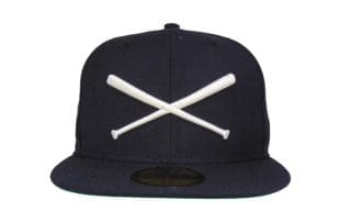 Crossed Bats Logo Navy White 59Fifty Fitted Hat by JustFitteds x New Era