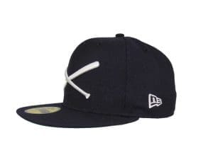 Crossed Bats Logo Navy White 59Fifty Fitted Hat by JustFitteds x New Era Left