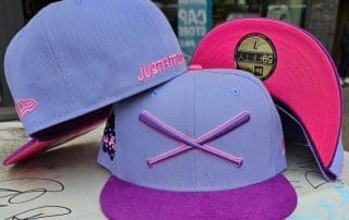 Crossed Bats Logo Purple Punch 59Fifty Fitted Hat by JustFitteds x New Era