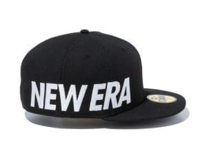 Essential Logo Black Snow White 59Fifty Fitted Hat by New Era Side