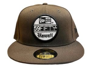 Hawaii Sticker Brown 59Fifty Fitted Hat by 808allday x New Era Front