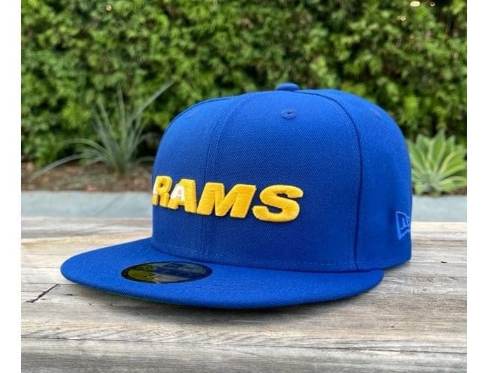 Los Angeles Rams Throwback Wordmark Royal 59Fifty Fitted Hat by NFL x ...
