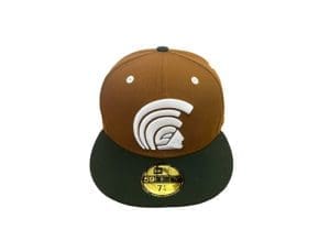 Mua Toasted Peanut Dark Green 59Fifty Fitted Hat by Fitted Hawaii x New Era Front