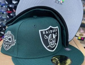 Raiders 50th Anniversary Forrest Green 59Fifty Fitted Hat by NFL x New Era