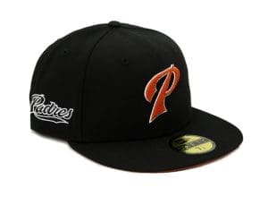 San Diego Padres Script Black Orange 59Fifty Fitted Hat by MLB x New Era