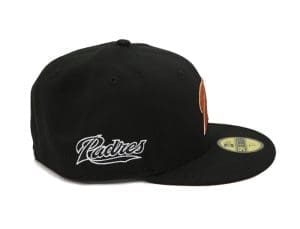 San Diego Padres Script Black Orange 59Fifty Fitted Hat by MLB x New Era Patch