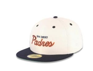 San Diego Padres Script Navy Orange 59Fifty Fitted Hat by MLB x New Era Left