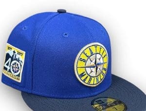 Seattle Mariners 40th Anniversary Blue Navy 59Fifty Fitted Hat by MLB x New Era Front