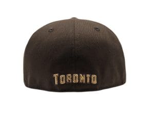 Toronto Blue Jays Gradient Script Brown 59Fifty Fitted Hat by MLB x New Era Back