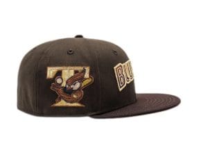 Toronto Blue Jays Gradient Script Brown 59Fifty Fitted Hat by MLB x New Era Patch