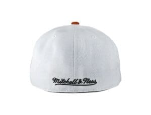Chicago Bulls Script White Red Fitted Hat by NBA x Mitchell And Ness Back