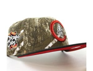 Chicago Cubs 1908 World Series Realtree Camo Black 59Fifty Fitted Hat by MLB x New Era Front