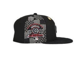Chicago Cubs 1990 All-Star Game Black Checkered 59Fifty Fitted Hat by MLB x New Era Patch