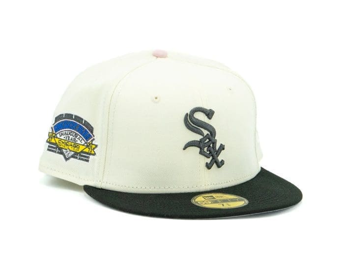 Chicago White Sox Comiskey Park White Black 59Fifty Fitted Hat by MLB x New Era